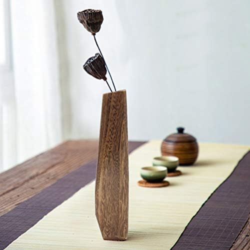 Wakauto Rustic Tall Oblong Wooden Vase