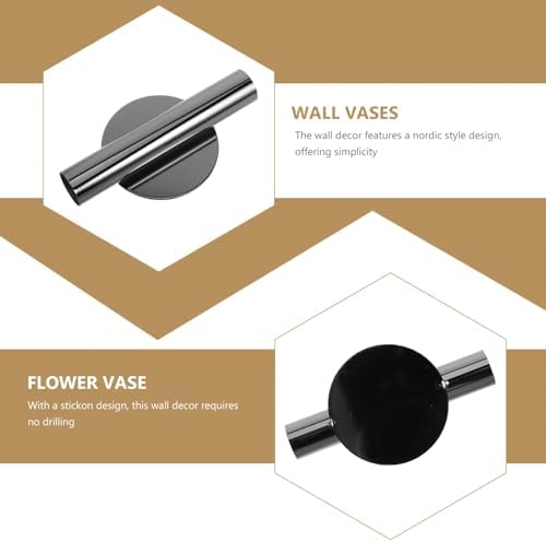 Ciieeo 2pcs Wall-Mounted Metal Flower Vase for Indoor Decor