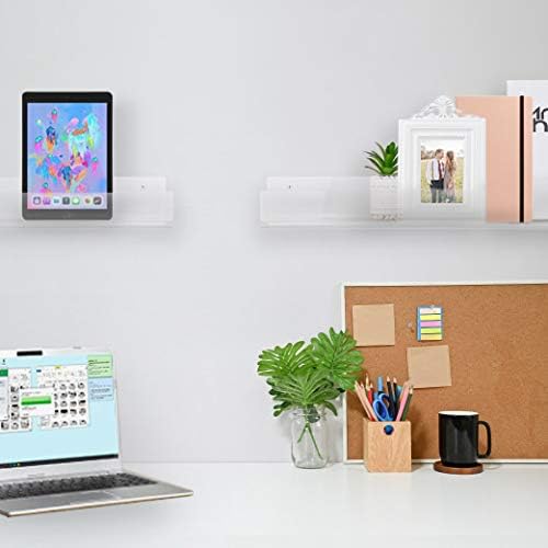 VIVO Dual Acrylic Floating Bookshelves 24 Inch 2 Pack