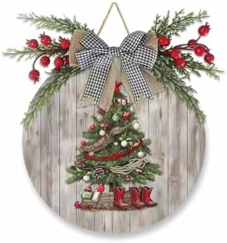 Welcome Sign Christmas Wreath Door Decor 1