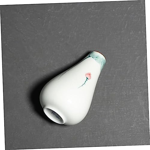 Hand Painted Lotus Ceramic Flower Vase for Desk Decor