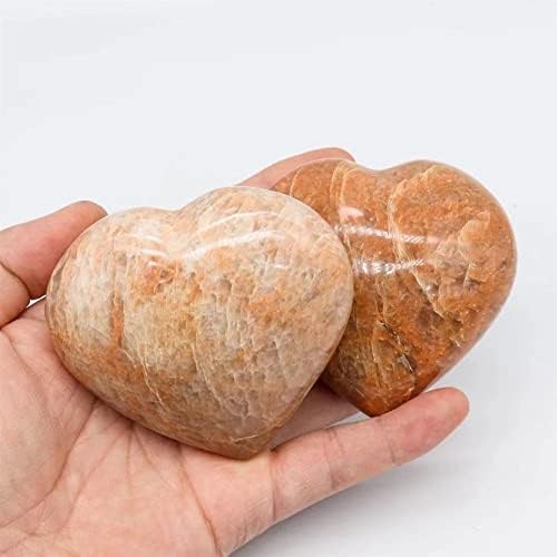 1pc Natural Peach Moonstone Heart Crystal Stone Gift for Decoration