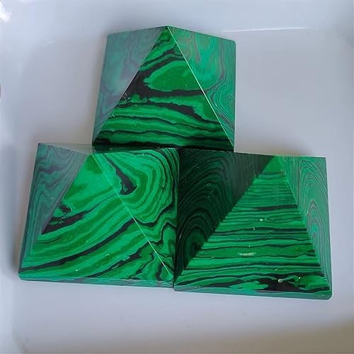 KatLin Natural Malachite Pyramid Stone Ornaments 2PCS