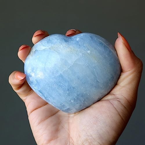 Blue Calcite Heart Crystal Stone 275-3 Inches