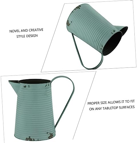 Vintage Iron Flower Pot Pitcher Rustic Home Decor