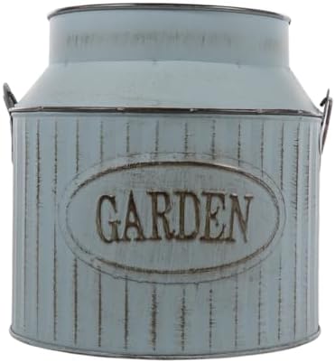 Vintage Iron Flower Pot with Handle for Home Decor