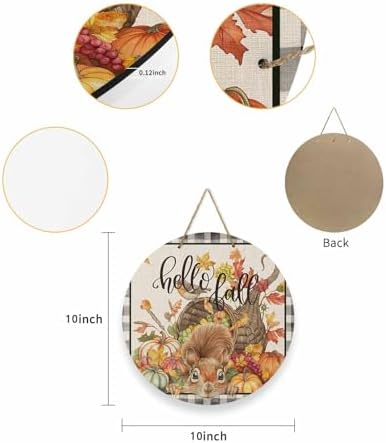 Welcome Sign Front Door Fall Thanksgiving Wreath Decor