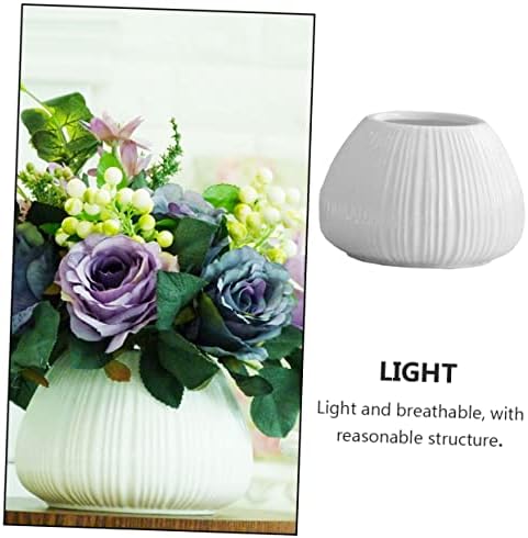 Mipcase Ceramic Flower Vase with Vertical Stripes