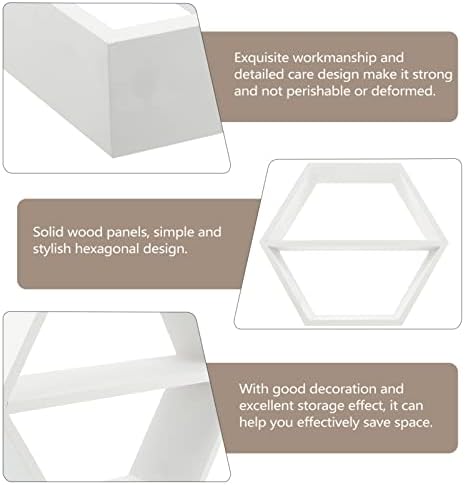 LIFKOME Hexagon Floating Wood Shelf for Home Decor