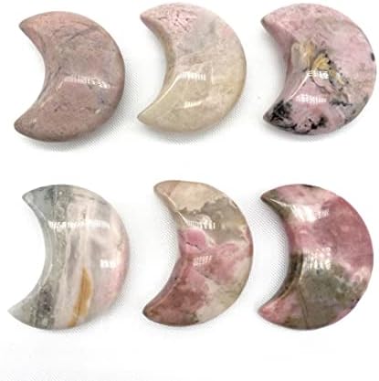 Pink Rhodonite Moon Shaped Crystal Gift
