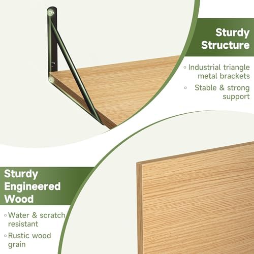Heimlove 12 Inch Deep Floating Shelves Set of 4