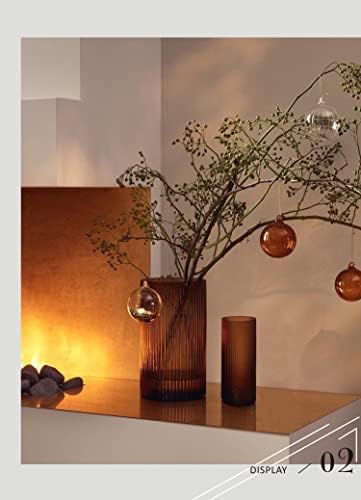 11 Inch Glass Vase with Vertical Striped Design