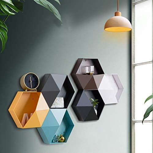 BEIJIALY Hexagonal Floating Wall Shelves - Black