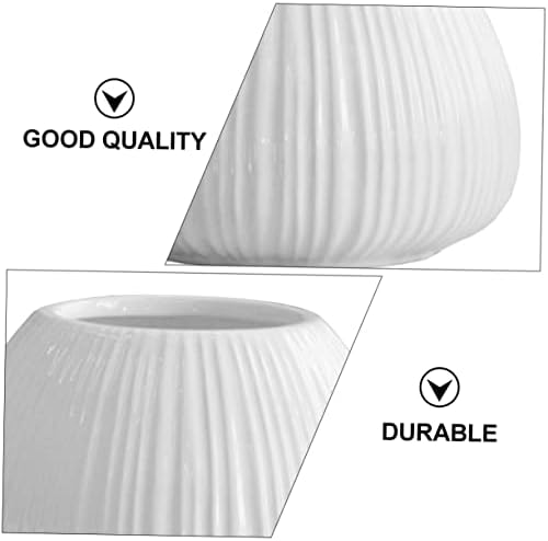 Kisangel Nordic Ceramic Flower Vase with Vertical Stripes