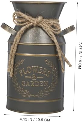 Farmhouse Decorative Metal Flower Bucket for Dried Flowers and Occasions