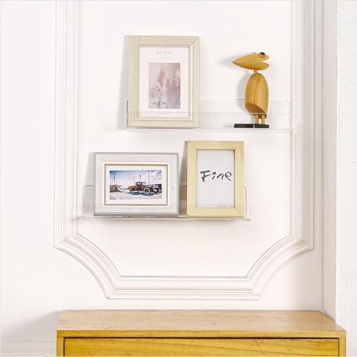 HESIN Acrylic Floating Shelves 2 Pack 15x37x275 Inch