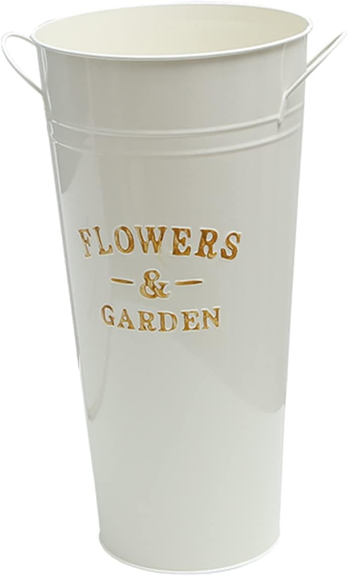 Retro Iron Flower Bucket Vase for Home Decor
