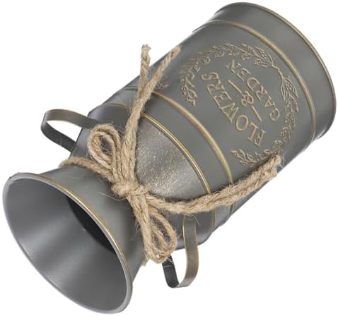 Galvanized Iron Flower Jug Vase Cottage Decor