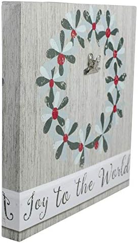 Northlight 10 Inch Christmas Wreath Joy to the World Wall Art with Photo Clip