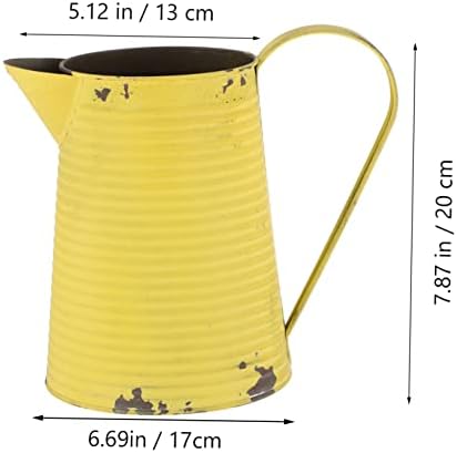 Balacoo Vintage Iron Flower Vase Rustic Metal Pitcher Pot for Home Decor