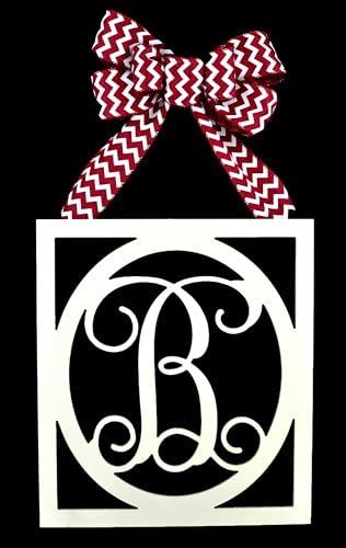 Monogrammed Door Hanger - Square Wreath for Her