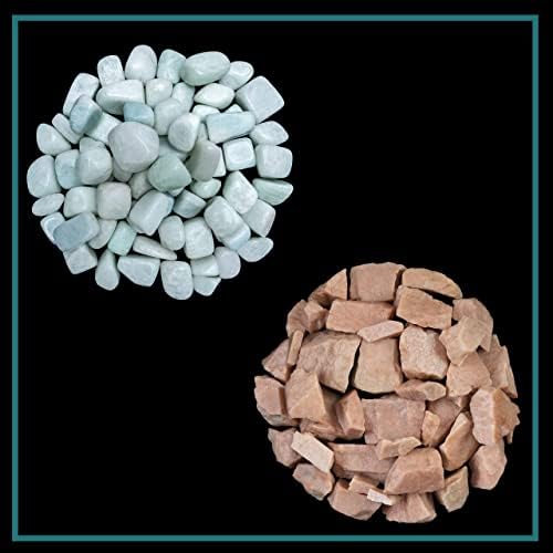 ZAICUS Amazonite Tumbled Stones and Rough Stones Crystal Set