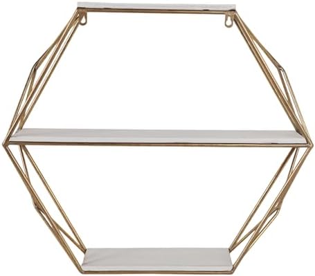 Sagebrook Home Geometric Wall Shelf - 24 Gold