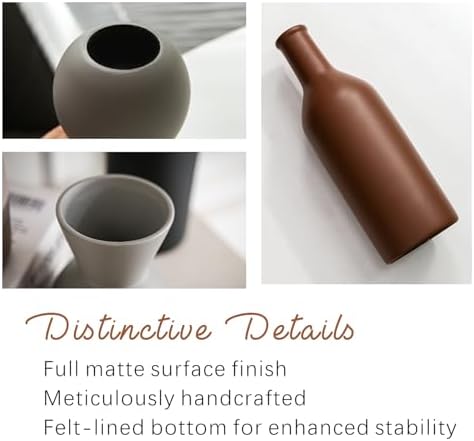 Modern Ceramic Flower Vase Set - 3 Pcs for Home Decor