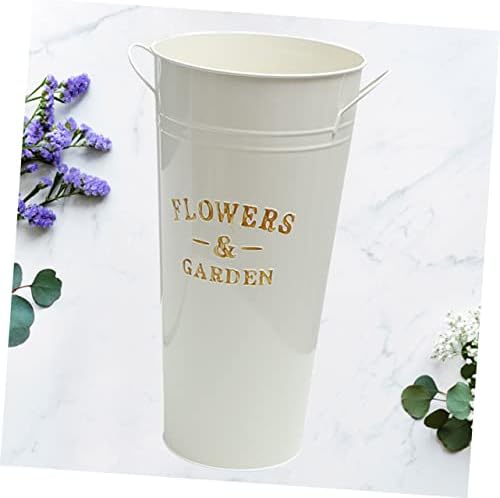 POPETPOP Retro Iron Bucket Flower Vase for Home Decor