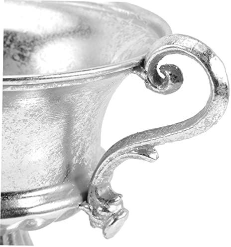 Vintage Silver Footed Vase Chinoiserie Design