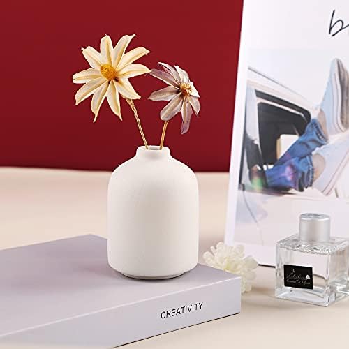 White Ceramic Vase for Home Decor and Flower Arrangements
