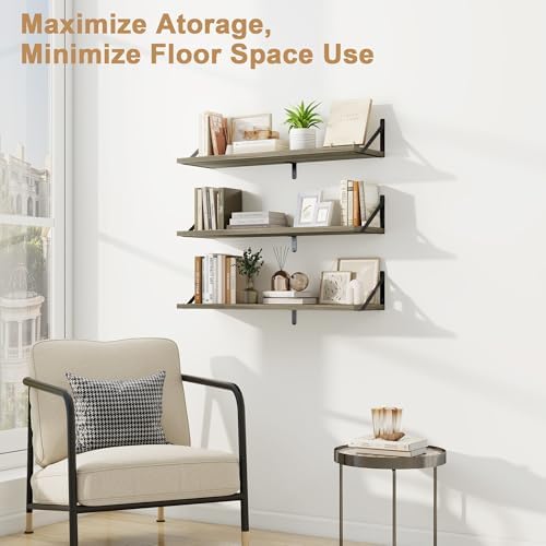 Fun Memories Floating Shelves Set of 3 Grey