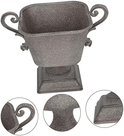 VICASKY Vintage Iron Flower Pot Grey
