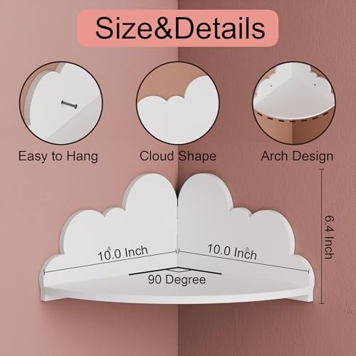 Cloud Floating Corner Shelves Set of 3 for Nursery