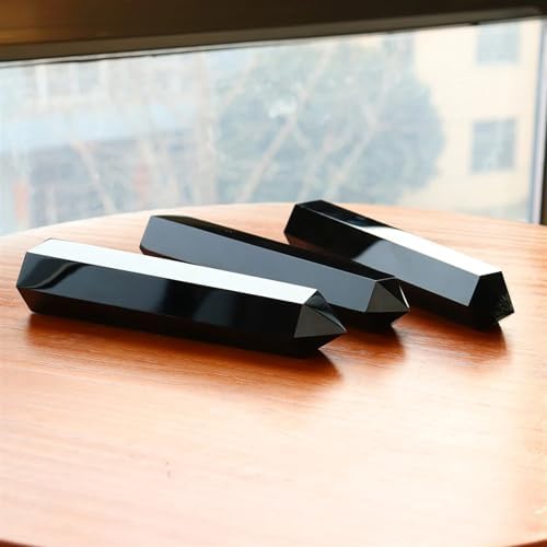 AtkitS Natural Crystal Obsidian Column Healing Wand