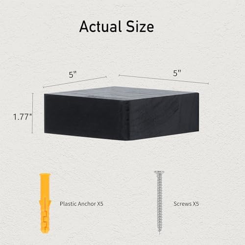 Set of 3 Black Floating Shelves for Wall