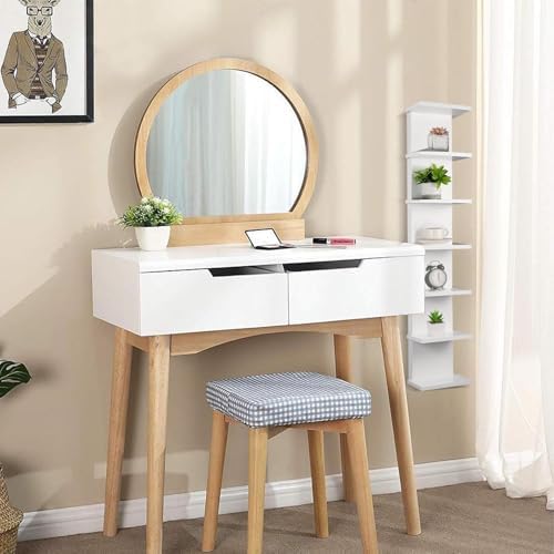 7 Tier Wall Shelf Unit - White Floating Storage