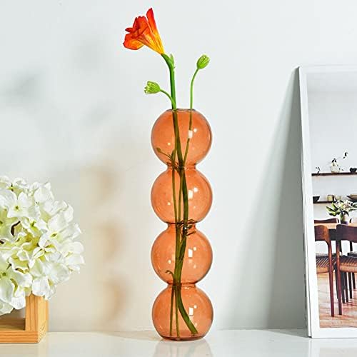 WAYUTO Clear Glass Bubble Vase for Home Decor