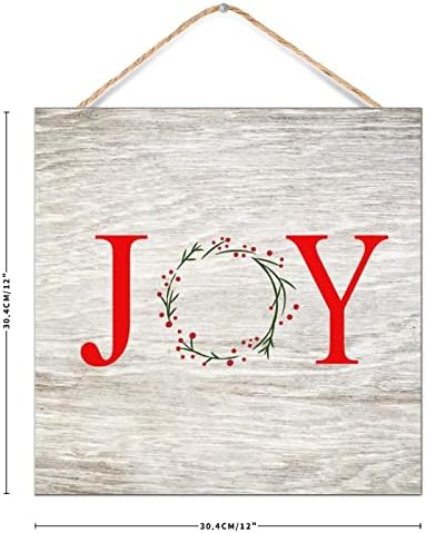 CustonCares Letter Joy Winter Door Wreath Sign