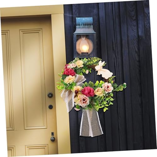 Bunny Wreath Front Door Floral Easter Decor