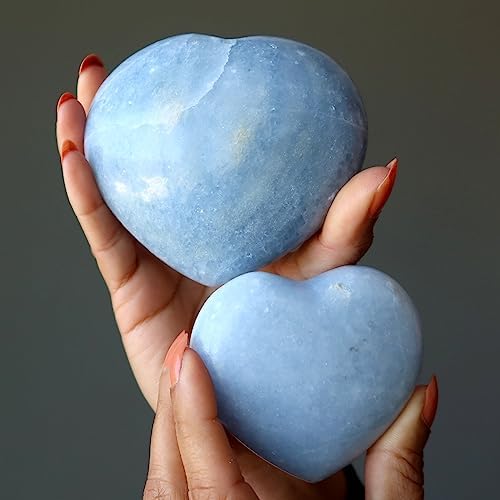 Blue Calcite Heart Crystal Stone 275-3 Inches
