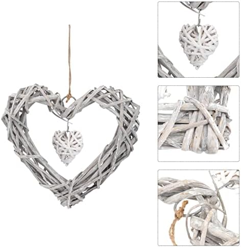 3 Pcs White Lace Pendant Twigs Wreath Heart Garland Photo Frame