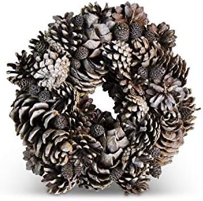 KK Interiors 10 Inch Gray Wash Pinecone Wreath