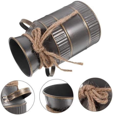 Zerodeko Retro Iron Flower Bucket with Double Handles
