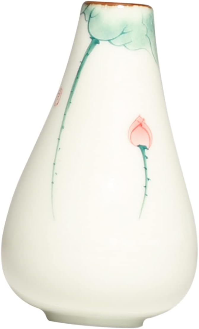 Kisangel Elegant Hand Painted Lotus Flower Vase for Plant Storage