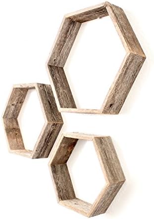 BarnwoodUSA Hexagon Floating Shelves Set of 3