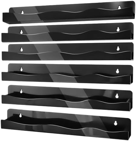 Nail Polish Wall Rack 6 Pack Floating Shelves Black