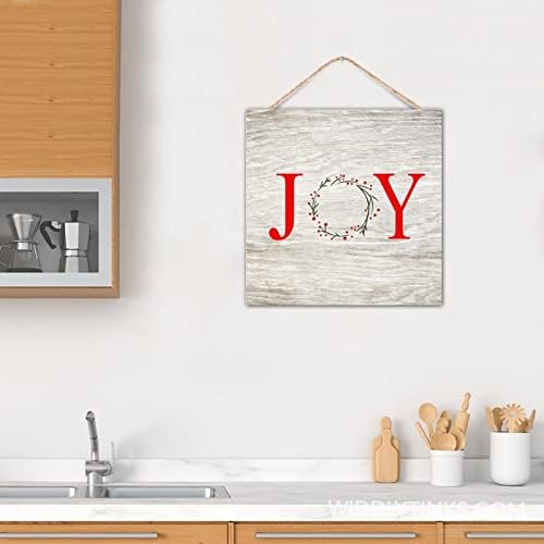 CustonCares Letter Joy Winter Door Wreath Sign