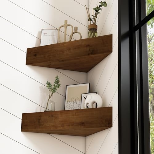 Wooden Floating Corner Shelves - 12x12 Pack of 2