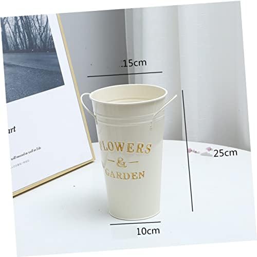 POPETPOP Retro Iron Bucket Flower Vase for Home Decor